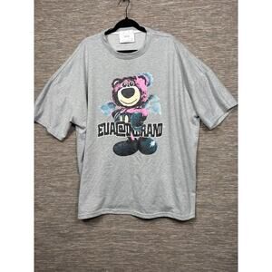 SUK Shirt Mens 3XL Gray Teddy Bear Graphic Tee Cartoon Streetwear Oversized